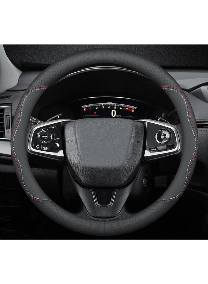 Steering Wheel Cover Compatible with Toyota RAV4 2001-2023, Breathable Premium Leather Car Steering Wheel Cover, Anti-Slip Design, A-Style - Image 1